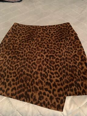 Ann Taylor Leopard Print Mini Skirt in Brown and Black